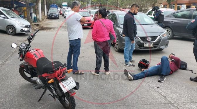 Motociclista resulta lesionado en accidente en Avenida Arco Sur de Xalapa